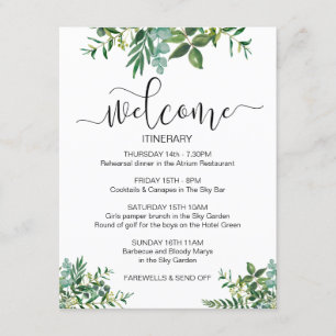 Carte D'accompagnement Mariage Week-end de verdure Illustration Bienvenue
