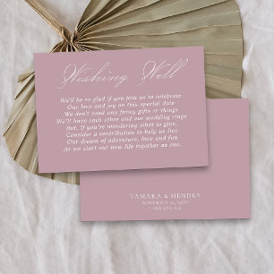 Carte D'accompagnement Mariage Wishing well Calligraphy Script Dusty Rose