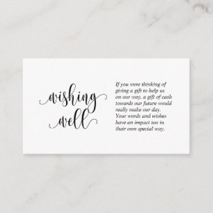 Carte D'accompagnement Mariage Wishing well, Design de script moderne Enc