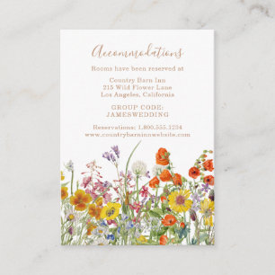 Carte D'accompagnement Mariages campagnards Fleurs Sauvages Hébergements