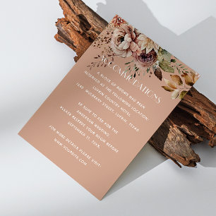 Carte D'accompagnement Mariages rose pâle + code QR