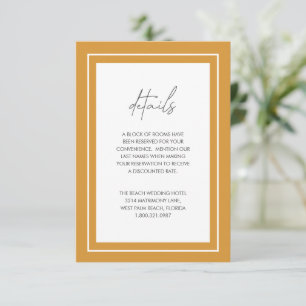 Carte D'accompagnement Marigold Jaune Bold Bordure moderne Mariage