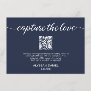 Carte D'accompagnement Marine bleu Capture de l'amour Code QR photos mari