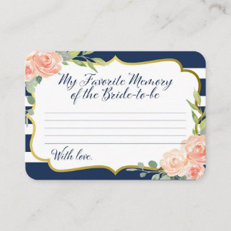 Carte D'accompagnement Marine et or Ma mémoire préférée de la mariée