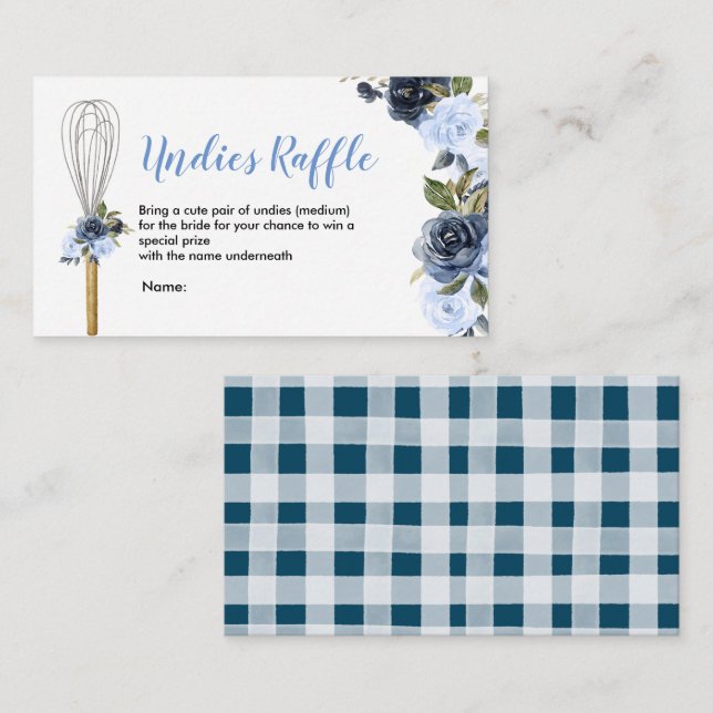 Carte D'accompagnement Marine Floral Bientôt être fouetté Undies Raffle (Devant / Derrière)