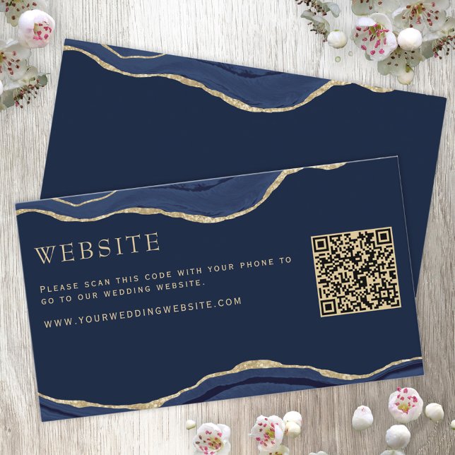 Carte D'accompagnement Marine Marble Agate Gold Parties scintillant Maria (Créateur téléchargé)