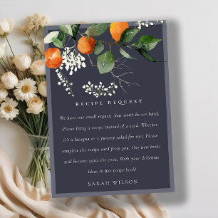 Carte D'accompagnement Marine Orange Blossom Botanical Recette Demande Ma