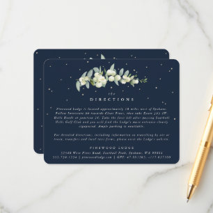 Carte D'accompagnement Marine Snowberry+Eucalyptus Mariages de tiges Dire