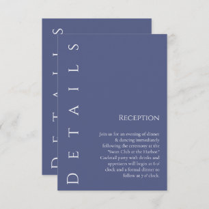 Carte D'accompagnement Marlin moderne bleu et blanc Détails Mariage-