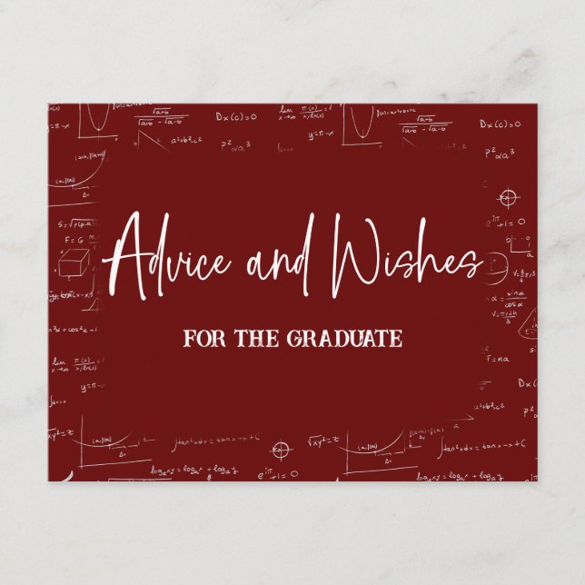 Carte D'accompagnement Maroon Advice and Wishes for the Graduate (Devant)