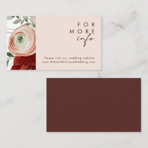 Carte D'accompagnement Marsala Autumn Floral   Site Web Mariage Blush