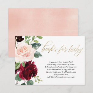 Carte D'accompagnement Marsala rose rousse bouillie livres floraux pour b