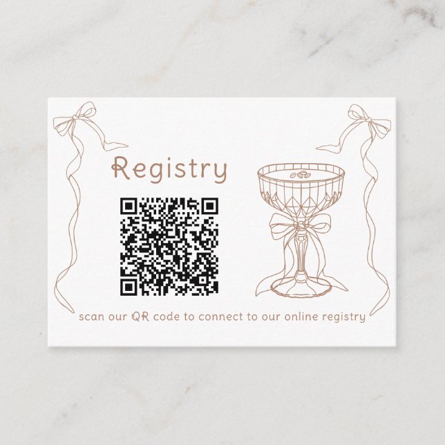 Carte D'accompagnement Martini Espresso Code QR registre des douches nupt (Devant)