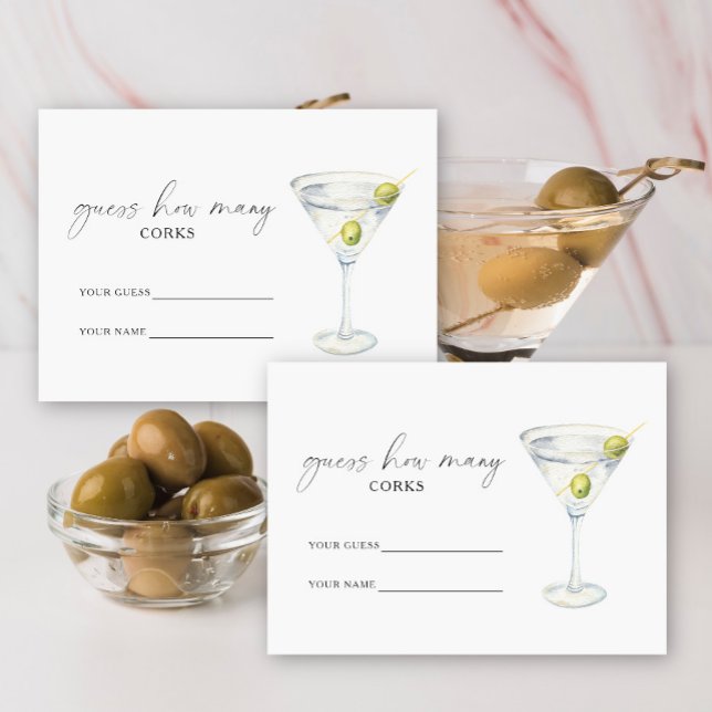Carte D'accompagnement Martini & Mariage Combien de lièges jeu de mariée (Créateur téléchargé)
