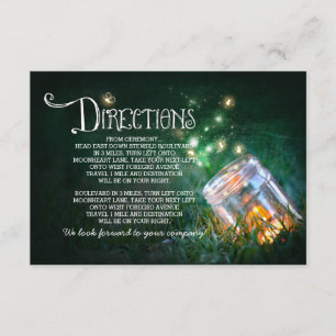 Carte D'accompagnement mason jar lucioles mariage directions card