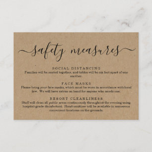 Carte D'accompagnement Masque de sécurité Covid 19 Information sur la dis