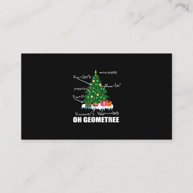 Carte D'accompagnement Math Geometry Arbre de Noël Enseignant Famille Mat (Devant)