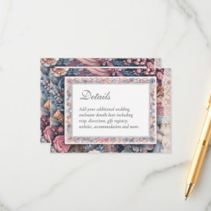Carte D'accompagnement Maximaliste Floral Shabby Pays DÉTAILS Vintages