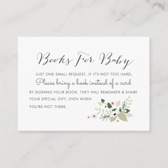 Carte D'accompagnement Meadow Blooms Livres pour bébé, insertion d'invita (Devant)