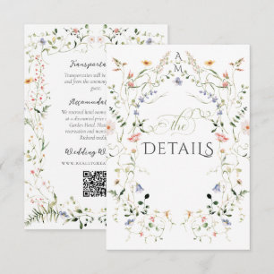Carte D'accompagnement Meadow Fleur sauvage Rustic Boho Mariage photo