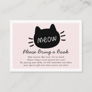 Carte D'accompagnement Meow Black Cat Face Rose Baby shower Demande de ré