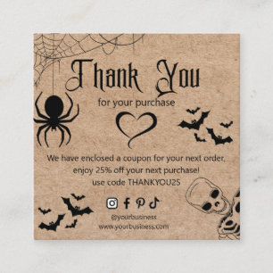 Carte D'accompagnement merci aux entreprises médias sociaux hallooween kr
