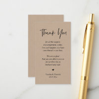 Merci de coeur mariage, Rustique Brown Kraft