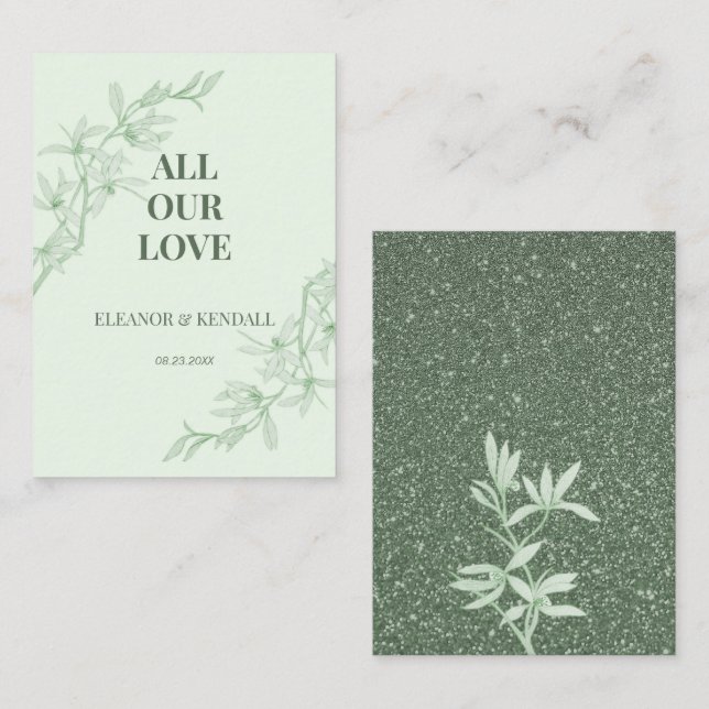 Carte D'accompagnement Merci de Mariage de fleurs intemporel (Devant / Derrière)