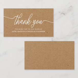 Carte D'accompagnement Merci de Mariage de script simple