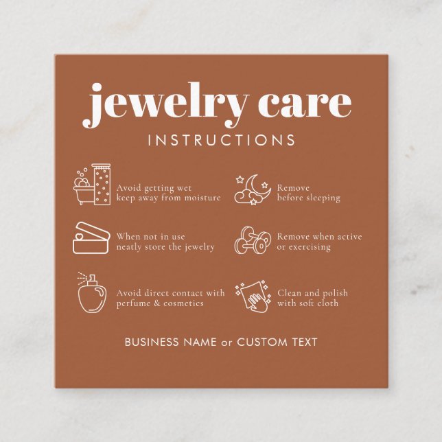 Carte D'accompagnement Merci de soins de bijoux minimaux Commerce Terraco (Devant)