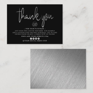 Carte D'accompagnement Merci d'entreprise moderne Silver Foil