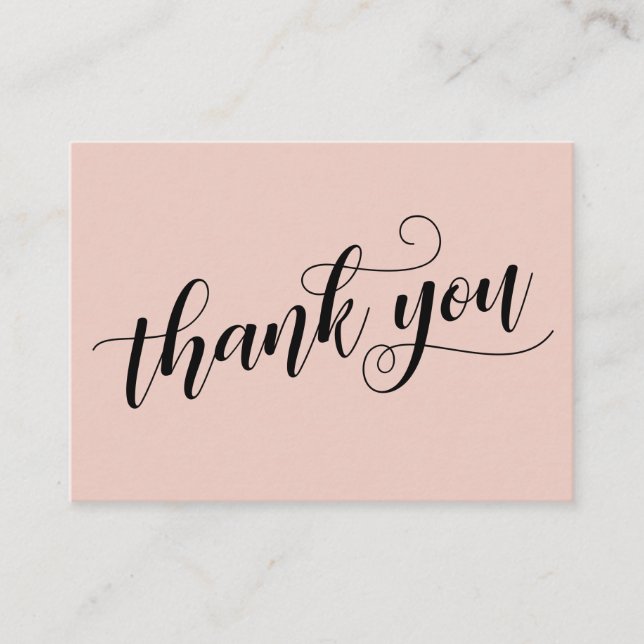 Carte D'accompagnement Merci Élégante Typographie Blush Wedding Favor (Devant)