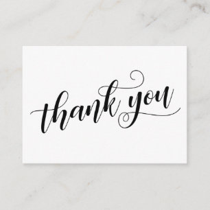 Carte D'accompagnement Merci Élégante Typographie Mariage Faveur