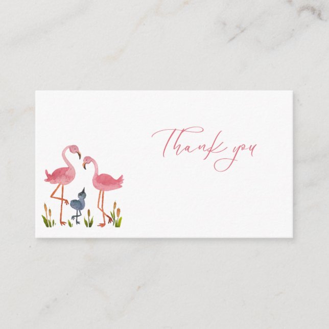 Carte D'accompagnement Merci Flamant rose (Devant)