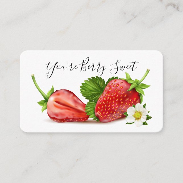 Carte D'accompagnement Merci fraise (Devant)