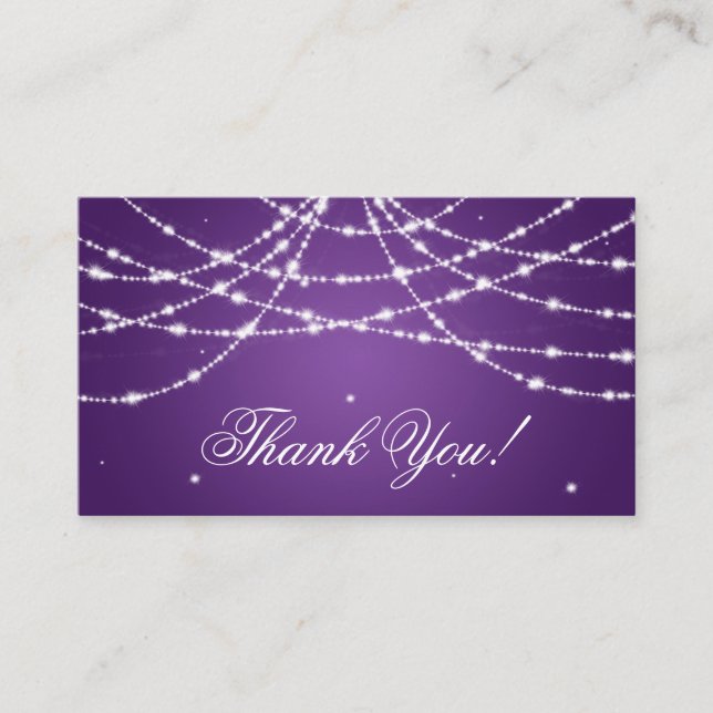 Carte D'accompagnement Merci Insérer Chaîne Étincelante Violet (Devant)