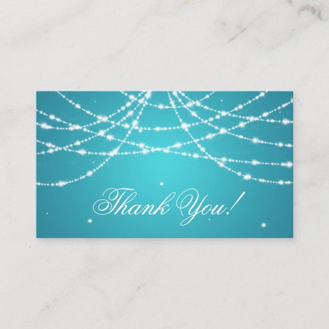 Carte D'accompagnement Merci Insérer une chaîne étincelante Turquoise (Devant)