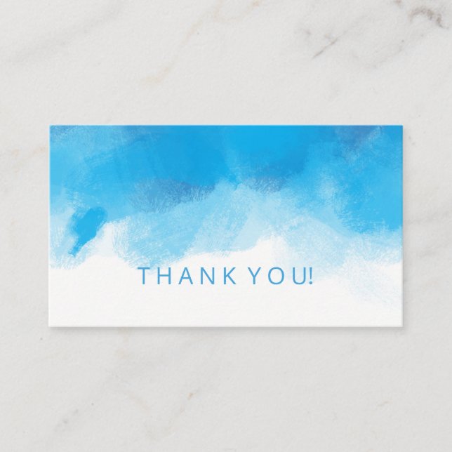 Carte D'accompagnement Merci Insertion Eté Bleu Aquarelle (Devant)