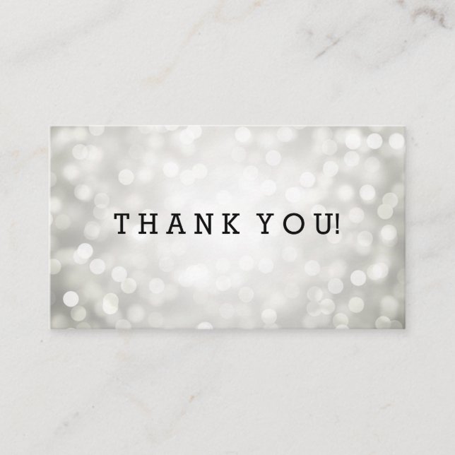 Carte D'accompagnement Merci Insertion Parties scintillant argent (Devant)