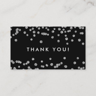 Carte D'accompagnement Merci Insertion Parties scintillant argent Confett