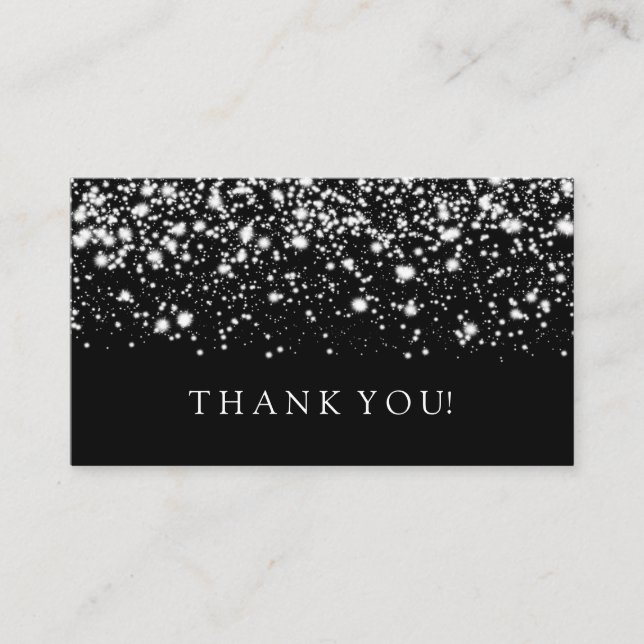 Carte D'accompagnement Merci Insertion Silver Midnight Glam (Devant)