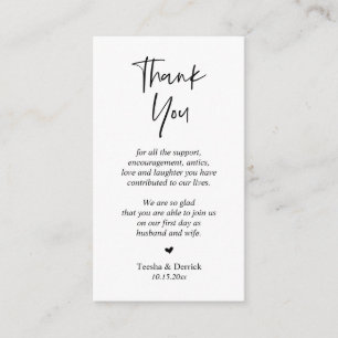 Carte D'accompagnement Merci mariage, boîtier de script simple moderne 