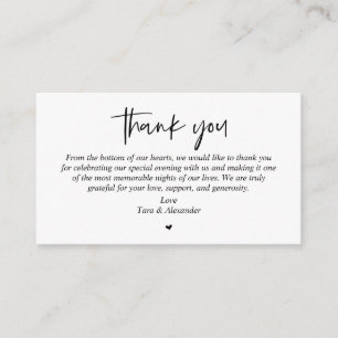 Carte D'accompagnement Merci mariage, boîtier de script simple moderne