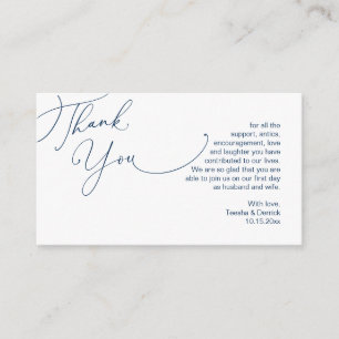 Carte D'accompagnement Merci mariage, dans le thème bleu marine moderne