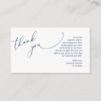 Merci mariage, dans le thème bleu marine romantiqu