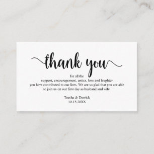 Carte D'accompagnement Merci mariage, Moderne Simple Script Enc