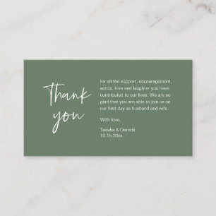 Carte D'accompagnement Merci mariage pour sa participation, minimaliste m