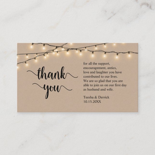 Carte D'accompagnement Merci mariage, Russe moderne Brown Kraft (Devant)