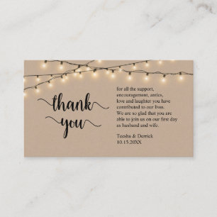 Carte D'accompagnement Merci mariage, Russe moderne Brown Kraft
