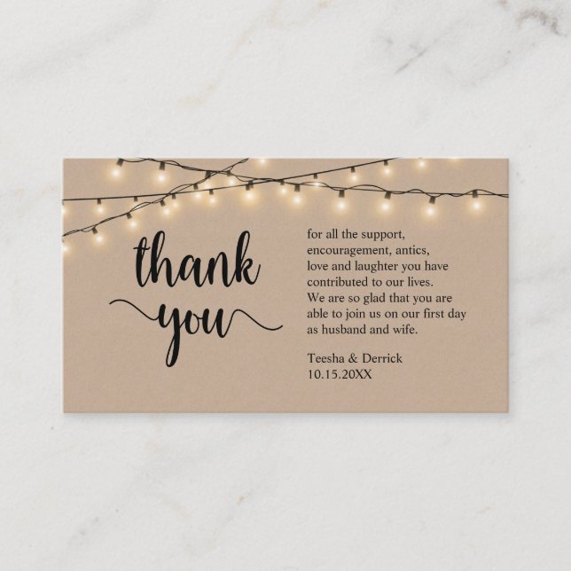 Carte D'accompagnement Merci mariage, Russe moderne Brown Kraft (Devant)